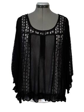 World Market boho lace trimmed tunic top XL